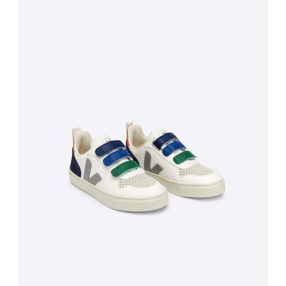 Veja V-10 CHROMEFREE Sneakers Kinderen White/Blue | NL 847BEX